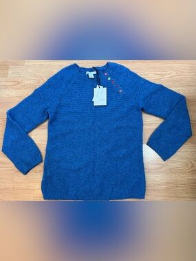Tabitha Webb Blue Fleck Knit (Lambswool blend) Sweater Womens S - NWT